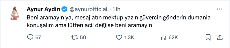 aynur aydin dan telefon ve aranma isyani beni aramayin